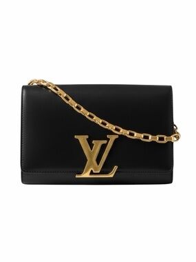 Louis Vuitton Louise Wallet on Chain Black Leather Gold Hardware – Large WOC